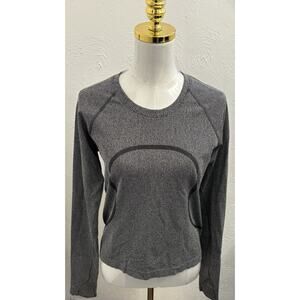 Lululemon Swiftly Tech Long-Sleeve Shirt 2.0 Waist Length Sparkle Black Size 10